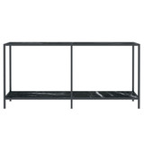 Konzolni stol crni 160 x 35 x 75,5 cm od kaljenog stakla 331701 Konzolni stol crni 160 x 35 x 75,5 cm od kaljenog stakla 331701