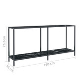 Konzolni stol crni 160 x 35 x 75,5 cm od kaljenog stakla 331701 Konzolni stol crni 160 x 35 x 75,5 cm od kaljenog stakla 331701