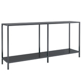 Konzolni stol crni 160 x 35 x 75,5 cm od kaljenog stakla 331699 Konzolni stol crni 160 x 35 x 75,5 cm od kaljenog stakla 331699