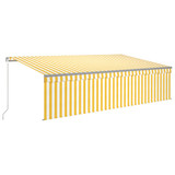 Tenda na ručno uvlačenje s roletom 5 x 3 m žuto-bijela 3069458