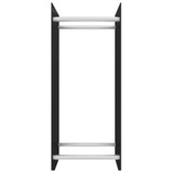 Stalak za drva za ogrjev crni 40 x 35 x 100 cm kaljeno staklo 327467