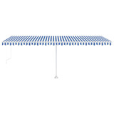 Samostojeća automatska tenda 600 x 300 cm plavo-bijela 3069606