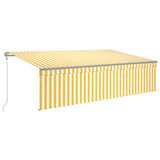 Automatska tenda na uvlačenje s roletom 5 x 3 m žuto-bijela 3069468