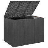 Kutija za vrtne jastuke od PE ratana 145 x 100 x 103 cm crna 317229 Kutija za vrtne jastuke od PE ratana 145 x 100 x 103 cm crna 317229