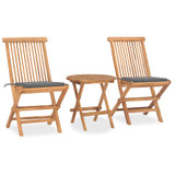 3-dijelni sklopivi vrtni blagovaonski set od masivne tikovine 3063172