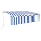 Automatska tenda na uvlačenje s roletom 6 x 3 m plavo-bijela 3069366