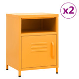 Noćni ormarići 2 kom boja senfa 35 x 35 x 51 cm čelični 3095216 Noćni ormarići 2 kom boja senfa 35 x 35 x 51 cm čelični 3095216