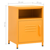 Noćni ormarići 2 kom boja senfa 35 x 35 x 51 cm čelični 3095216 Noćni ormarići 2 kom boja senfa 35 x 35 x 51 cm čelični 3095216