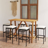 7-dijelni vrtni barski set s jastucima crni 3067966