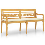 Klupa Batavia s krem jastukom 150 cm od masivne tikovine 3100843 Klupa Batavia s krem jastukom 150 cm od masivne tikovine 3100843