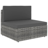Modularni dvosjed od poliratana sivi 49523