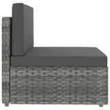 Modularni dvosjed od poliratana sivi 49523