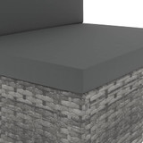 Modularni dvosjed od poliratana sivi 49523