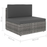 Modularni dvosjed od poliratana sivi 49523