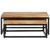 Uklapajući stolići za kavu 2 kom od masivnog bagremovog drva 320391