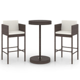 3-dijelni vrtni barski set od poliratana s jastucima smeđi 3094771 3-dijelni vrtni barski set od poliratana s jastucima smeđi 3094771