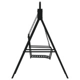 Klupa za ljuljanje 124 cm crna čelična 318832 Klupa za ljuljanje 124 cm crna čelična 318832