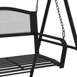 Klupa za ljuljanje 124 cm crna čelična 318832 Klupa za ljuljanje 124 cm crna čelična 318832