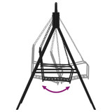 Klupa za ljuljanje 124 cm crna čelična 318832 Klupa za ljuljanje 124 cm crna čelična 318832