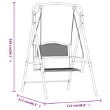 Klupa za ljuljanje 124 cm crna čelična 318832 Klupa za ljuljanje 124 cm crna čelična 318832
