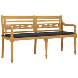 Klupa Batavia s antracit jastukom 150 cm od masivne tikovine 3100826 Klupa Batavia s antracit jastukom 150 cm od masivne tikovine 3100826