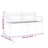 Klupa Batavia s antracit jastukom 150 cm od masivne tikovine 3100826 Klupa Batavia s antracit jastukom 150 cm od masivne tikovine 3100826
