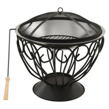 313360 2-in-1 Fire Pit and BBQ with Poker 59x59x60 cm Stainless Steel 313360