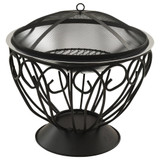 313360 2-in-1 Fire Pit and BBQ with Poker 59x59x60 cm Stainless Steel 313360