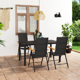 5-dijelni vrtni blagovaonski set crno-smeđi 3060072