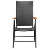 5-dijelni vrtni blagovaonski set crno-smeđi 3060072