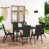 7-dijelni vrtni blagovaonski set crno-smeđi 3060073