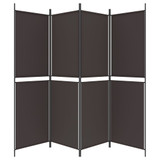Sobna pregrada s 4 panela smeđa 200x180 cm od tkanine 350215