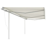 Automatska tenda na uvlačenje sa stupovima 6 x 3,5 m krem 3070087