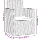 4-dijelna vanjska garnitura od poliratana s jastucima crna 319194