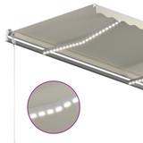 Automatska tenda sa senzorom za vjetar LED 450 x 300 cm krem 3068932