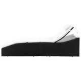 Ležaljka za sunčanje od poliratana s jastukom crna 44134 Ležaljka za sunčanje od poliratana s jastukom crna 44134