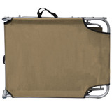 Sklopiva ležaljka za sunčanje s krovom smeđe-siva aluminijska 47773