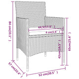 3-dijelni vrtni blagovaonski set od poliratana smeđi 3058481