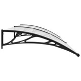 Nadstrešnica za vrata crna i prozirna 240 x 80 cm PC 144816