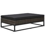 5-dijelna vrtna garnitura od poliratana s jastucima siva 49531