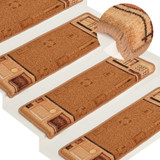 Samoljepljivi otirači za stepenice 15 kom 65 x 25 cm bež 326207