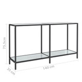 Konzolni stol bijeli 140 x 35 x 75,5 cm od kaljenog stakla 331696 Konzolni stol bijeli 140 x 35 x 75,5 cm od kaljenog stakla 331696