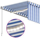 Tenda na ručno uvlačenje s roletom LED 4 x 3 m plavo-bijela 3069421