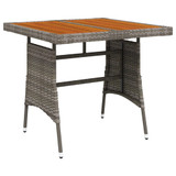 Vrtni stol sivi 70x70x72 cm poliratan i masivno bagremovo drvo 318695