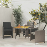 Vrtni stol sivi 70x70x72 cm poliratan i masivno bagremovo drvo 318695