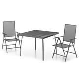 3-dijelni vrtni blagovaonski set antracit čelični 3187977