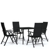 5-dijelni vrtni blagovaonski set crni 3099108