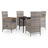 5-dijelni vrtni blagovaonski set s jastucima sivi 3099450