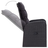 3-dijelni vrtni blagovaonski set s jastucima crni 3099491