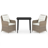 3-dijelni vrtni blagovaonski set smeđi 3099565